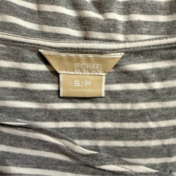 Michael Kors Gray White Striped Keyhole Tank Top - Picture 4 of 5